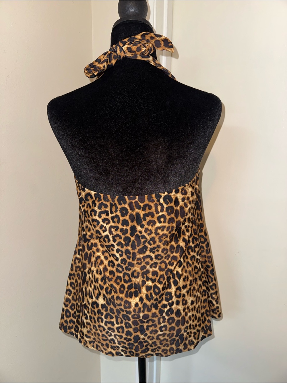 smart & sexy Leopard Halter Swim Tank - Brown/Black - Picture 3 of 3